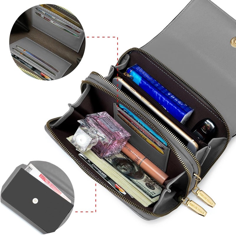 Roulens Small Crossbody Bag for Women,Cell Phone Purse Women's Shoulder Handbags Wallet Purse with Credit Card Slots - Image 3